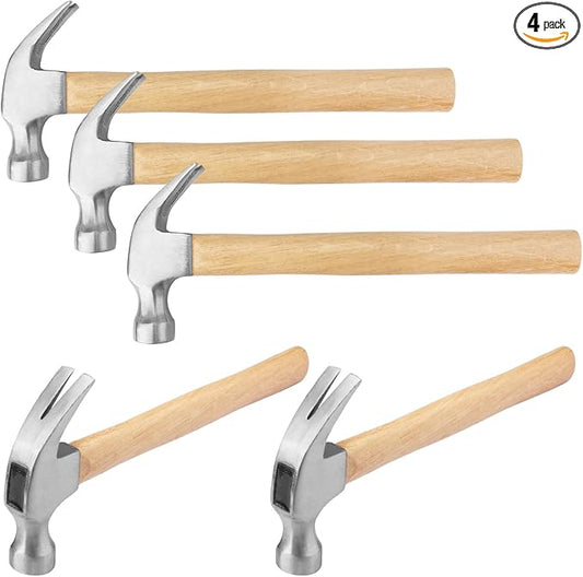5 Packs 26 OZ Claw Hammer with Wood Handle, Perfect Gift for Your Husband, Dad, or Friends! Ideal for Woodworking, Repairing, and Nailing. by GENHAKON.