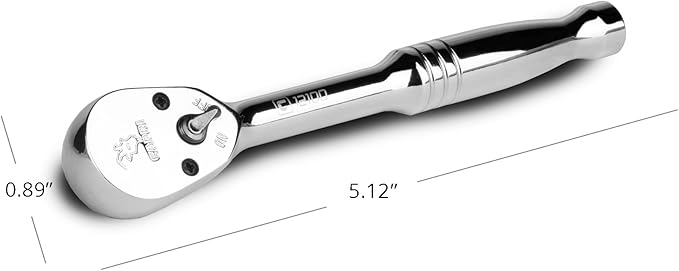Capri Tools 1/4-Inch Drive Low Profile Ratchet, True 72-Tooth, 5-Degree Swing Arc