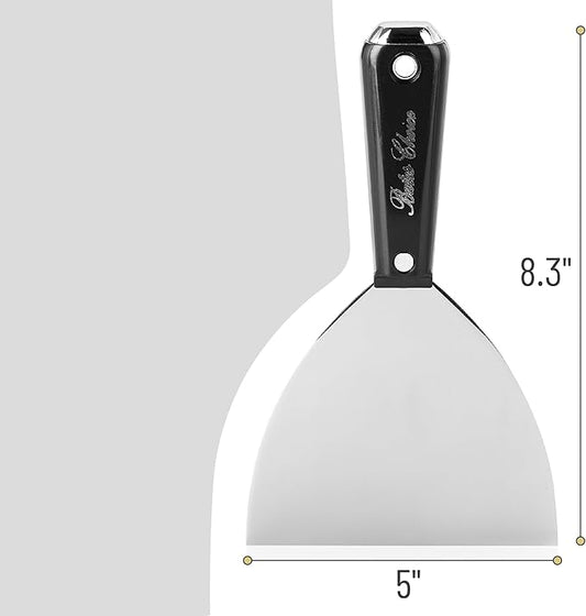 Bates- Putty Knife, 5 Inch, Carbon Steel, Flexible, Metal Scraper, Drywall Spackle Knife, Metal Paint Scraper Tool, Putty Knife Scraper, Wall Scraper, Metal Putty Knife, Drywall Putty Knife