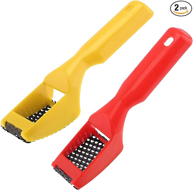 2pcs Surform Shaver Handy Hand Filing Razor Hand Tools Second-Cut Tooth Mill File Hand Plane Mini File Hand File, Red & Yellow
