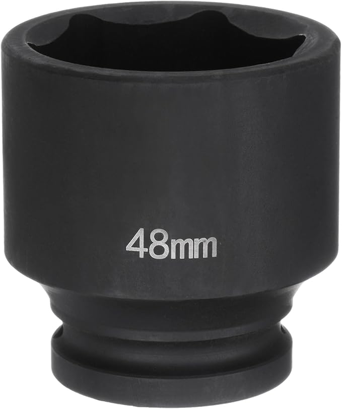 HARFINGTON 6-Point Impact Socket 3/4" Drive 48mm Metric 40Cr Alloy Steel Spindle Axle Nut Impact Socket