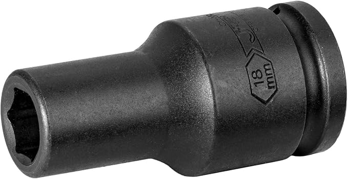 Jetech 3/4-Inch Drive 18mm Deep Impact Socket with 6-Point Design, Heat-Treated Chrome Molybdenum Alloy Steel, Metric