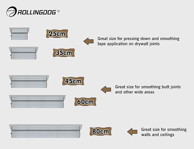 ROLLINGDOG Drywall Skimming Blade Set - 4pcs Skimming Blades with Extra Blades,Taping Knife,Putty Knife,3pcs Hand Sander with Sandpapers and Extension Pole for Drywall Jobs