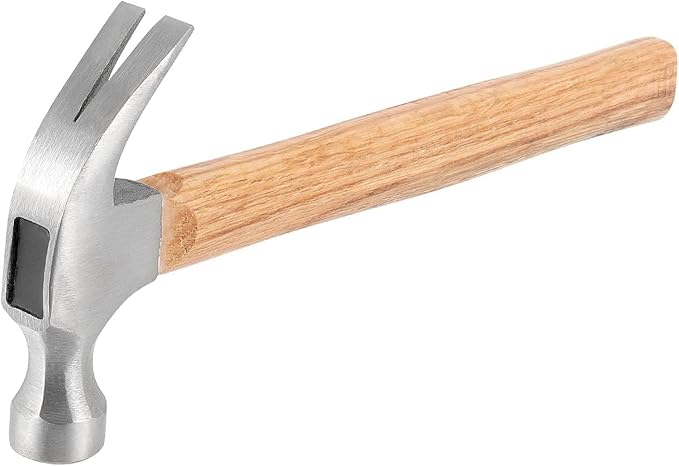 4 PCS 16 OZ Rip Claw Hammer, 12 Inches Long Wood Handle Claw Hammer, Steel Hammer Head and Shock Reduction Handle Framing Hammer for Woodworking, Pulling Nails
