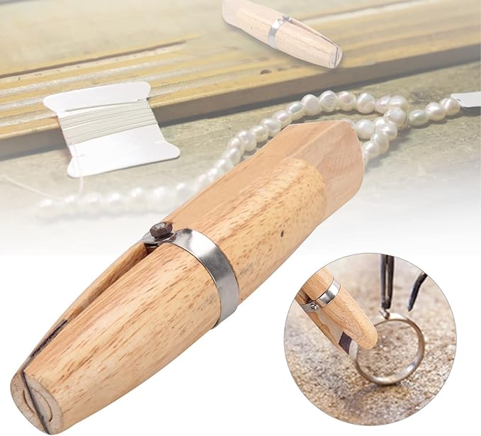 Wooden Ring Clamp, Portable Jaws Hand Tool for Jewelry Making Stone Setting Small Objects Grinding,Polishing,Engraving Repair