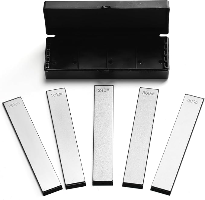 DMD 5-Piece Diamond Sharpening Stone Set for RUIXIN PRO RX-008 & RX-009 Fixed-Angle Systems | Grits 240#, 360#, 600#, 1000#, 1500# | Precision Honing for Kitchen & Outdoor Blades