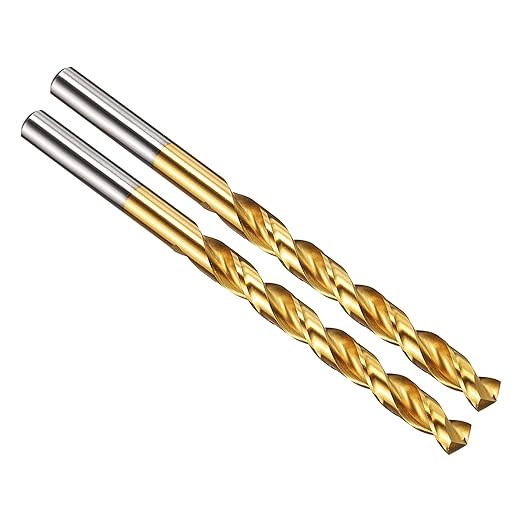 PATIKIL 7.5mm Drill Bit, M42 8% Cobalt High-Speed Steel Jobber Straight Shank 135° Titanium Nitride (TiN) Coated for Hard Metal Stainless Steel - 2 Pack
