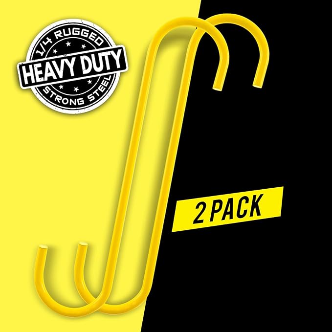 Mission Automotive Heavy-Duty Steel Brake Caliper Hangers - Durable 1/4 in Steel - Yellow, 8.4 in Depth - Powder-Coated & Caliper Hooks - Quick Brake Servicing & Automotive Hooks
