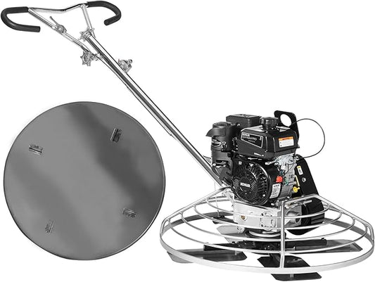 VEVOR Power Trowel, 38??Walk-Behind Cement Trowel with Float Pan, 6HP Gas-Powered Smooth Concrete Surface Finisher, Heavy Duty Commercial Screed Concrete Cement with Finishing Blade, Orange