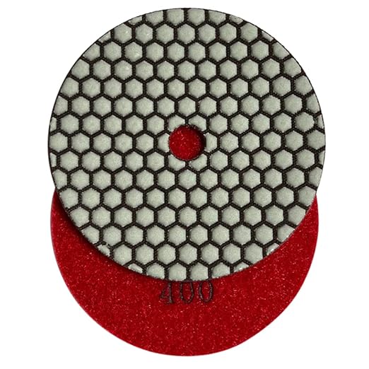 5" High Performance Dry Stone/Concrete Polishing Pads, 1.5mm Segment Height, Honeycomb Style, 400 Grit