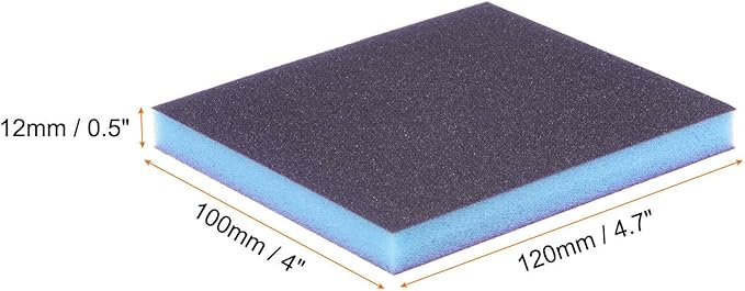 HARFINGTON 16pcs Fine Sanding Sponge Blocks 400-500 Grit Foam Sanding Block Pad for Polishing Kitchen Metal Wood Drywall, 120x100x12mm, Purple