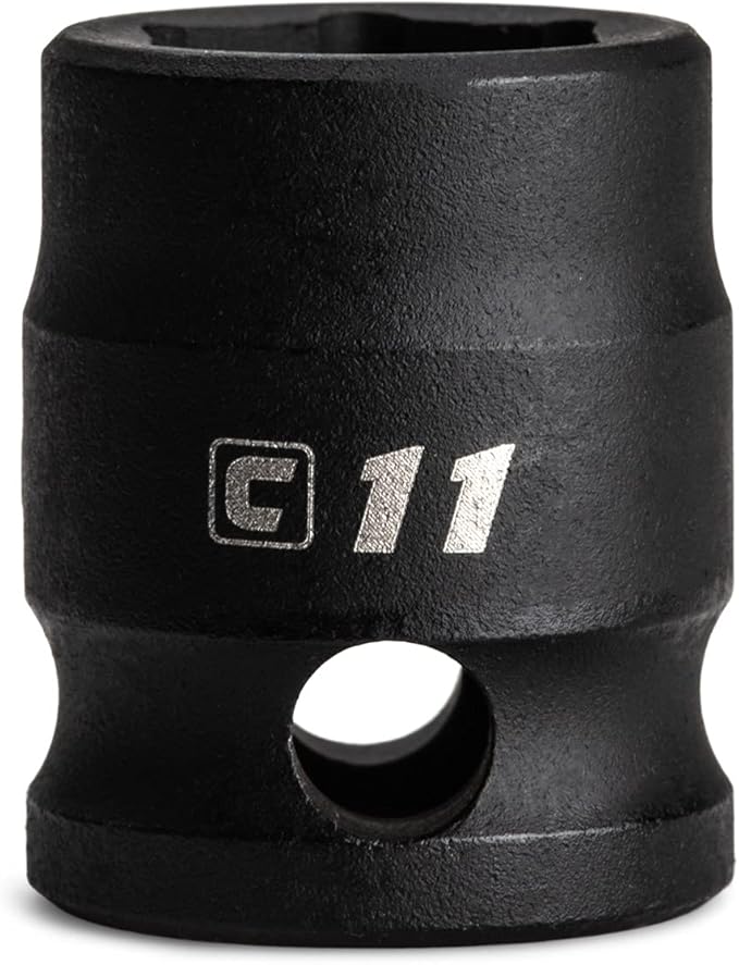 Capri Tools 11 mm Stubby Impact Socket, 3/8 in. Drive, 6 Point, Metric