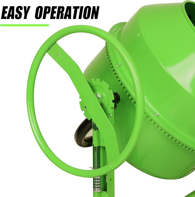 Electric Concrete Mixer 5.0 Cu Ft 140L Portable Wheelbarrow Cement Mixing Machine for Stucco Mortar Seeds