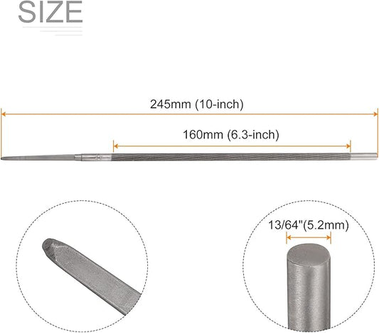 HARFINGTON Chainsaw File, 13/64"(5.2mm) Round Sharpening Hand Files Tool with Spiral Cut for Chain Chainsaw Sharpening, Grinding