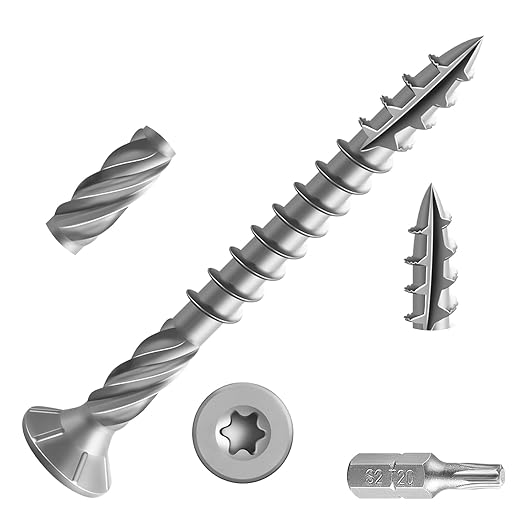 #8 * 2" 304 Stainless Steel Deck Screws, (870pcs) 5 lbs.Exterior Wood Screws, Rust Resistant Epoxy Coated, Bronze, T20 Star Bit