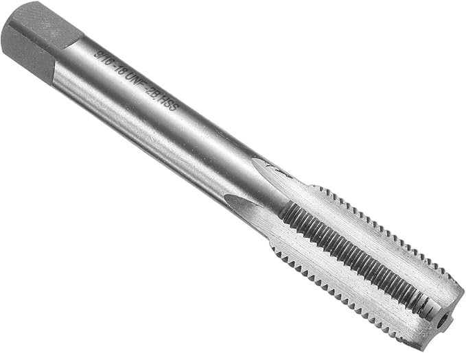 uxcell Hand Bottom Tap 9/16-18 UNF 2B Thread Bottoming Style Threading Taps High Speed Steel HSS6542 Straight Flutes Screw Tapping Tool