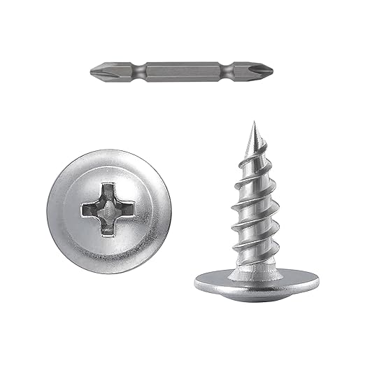(400 pcs)#8횞1/2" Phillips Truss Head Wood Screws Stainless Steel 410 Quick Metal Self Tapping
