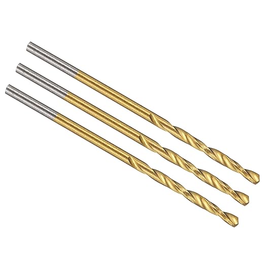 PATIKIL 1.6mm Drill Bit, M42 8% Cobalt High-Speed Steel Jobber Straight Shank 135° Titanium Nitride (TiN) Coated for Hard Metal Stainless Steel - 3 Pack