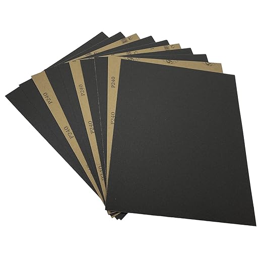 240 Grit Wet Dry Sandpaper, 9 x 11 Inch Sanding Sheets, 10PCS Premium Silicon Carbide Sand Paper for Wood Metal Ceramic or Auto Polishing and Scratches Removing