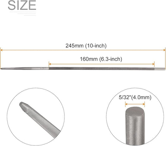 HARFINGTON Chainsaw File, 5/32"(4.0mm) Round Sharpening Hand Files Tool with Spiral Cut for Chain Chainsaw Sharpening, Grinding