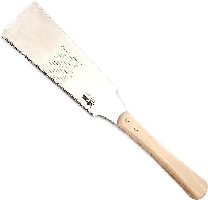 Samurai Ryoba Japanese Pull Saw - 7.5 Inch (19cm) Double Edge Flush Cut Saw for Woodworking