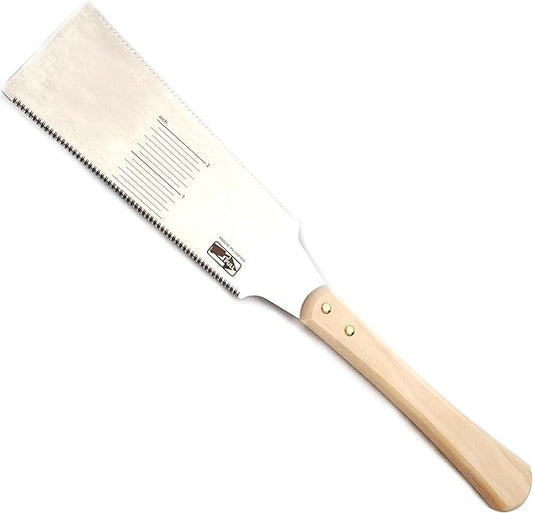 Samurai Ryoba Japanese Pull Saw - 7.5 Inch (19cm) Double Edge Flush Cut Saw for Woodworking