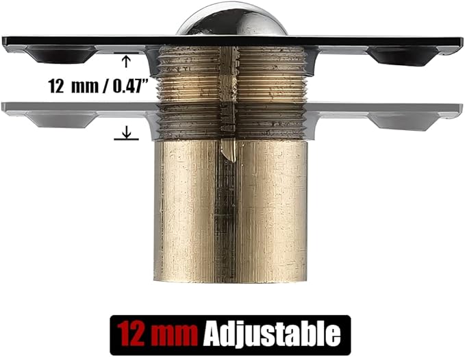 JQK Closet Door Ball Catch Hardware, Stainless Steel Catch Adjustable with Strike Plate, Black Finish 2 Pack, HBC100-BK-P2