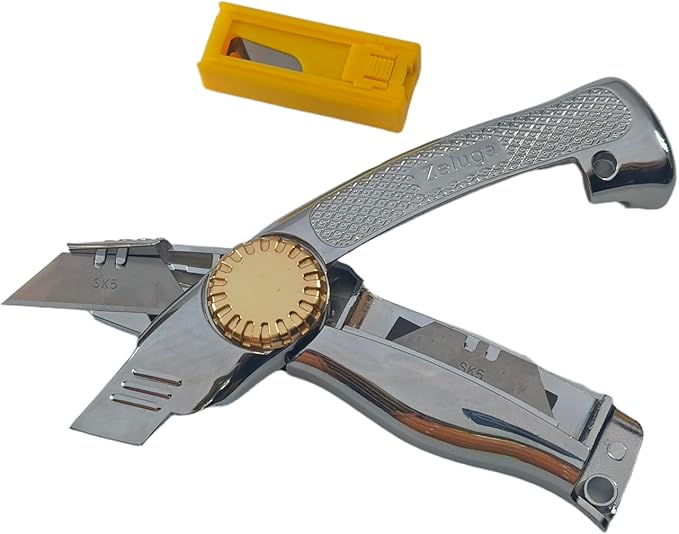 19-524 Fixed Blade Utility Knife with Die Cast Aluminium Housing, Quick Blade Change, 10 Blades Included