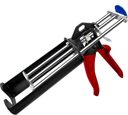 Dual Epoxy Gun for 200 mL / 6.76 fl oz, Double Cartridge Caulking Gun, Hand Manual Black Panel Bond Adhesive Caulk Gun (2:1 Mix Ratio)