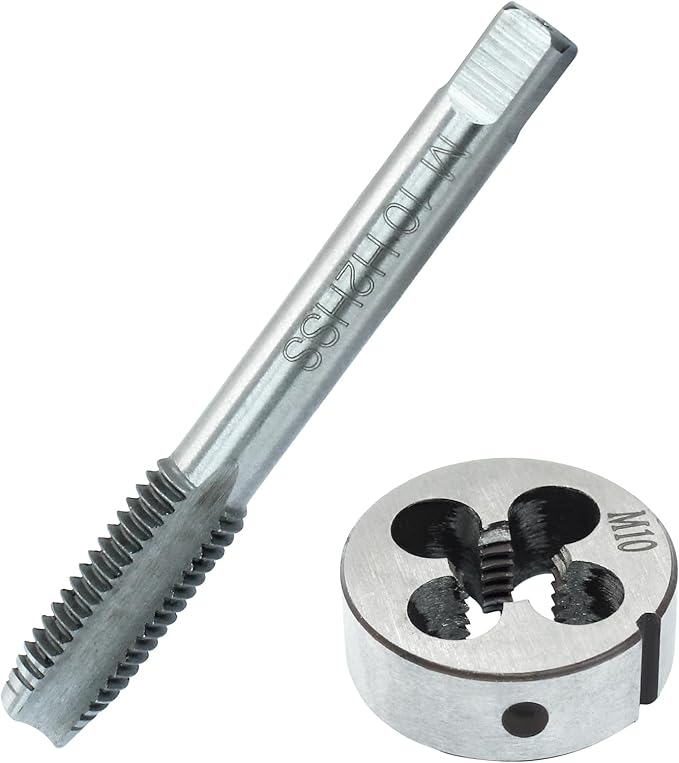 HARSKIYER M10 x 1.5 Metric Tap and Die Set, HSS Machine Thread Tap Die Set, M10 x 1.5mm Right Hand Thread Tapping Tool