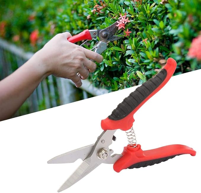 Heavy Duty Straight Cut Shears Metal Sheet Cutter 200mm Gardening Scissors NonSlip Handle for Hard Materials