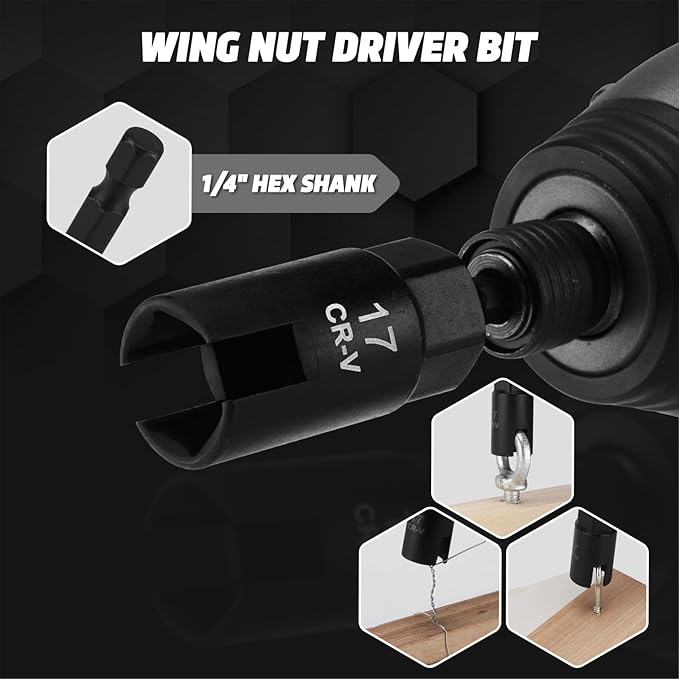AIRTOON 55PCS Magnetic Nut Driver Set, Metric & SAE Magnetic Impact Drill Driver Bit, Deep Nut Driver Set, Wing Nut Driver, 1/4" Quick Change, Heavy Duty Socket Adapters & Bit Extensions, Storage Box