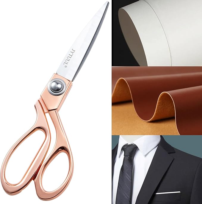 Rose Gold 8" Sharp Tailor Scissors Leather Fabric Scissors Stainless Steel Professional Heavy Duty Clothing Dressmaking Shears Tailor Sewing Fabric Craft Cutting