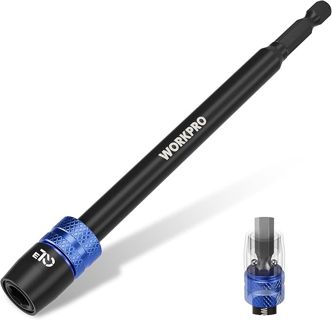 WORKPRO Drill Bit Extension, 6" Drill Screwdriver Bit Holder for Impact Driver Bits, 1/4 Inch Hex Shank Quick Release Extension Adapter, Ideal for Nuts, Drills and Socket Driver Adapters