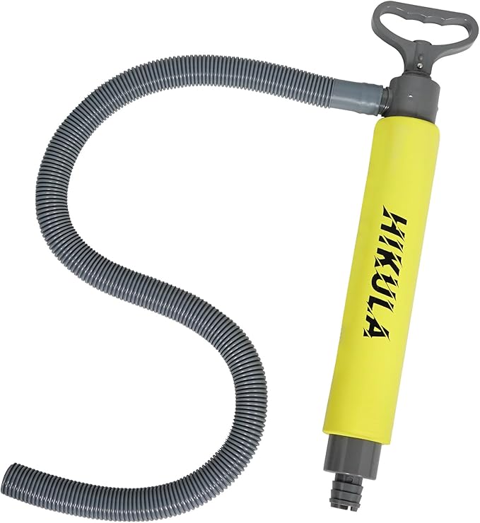 Manual Bilge Pump for Boats Kayak Canoe - Portable Siphon Pump, Kayak Bailer with Reversible Hose,Yellow,19Inch