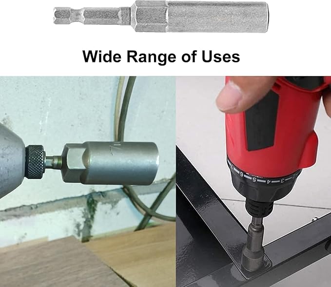 Nut Driver Bit 17mm,80mm Length,Hex Shank,Screwdriver Nut Driver Socket,Quick Change Metric Impact Nut Driver Adapter Tool for Loose Bolts and Nuts