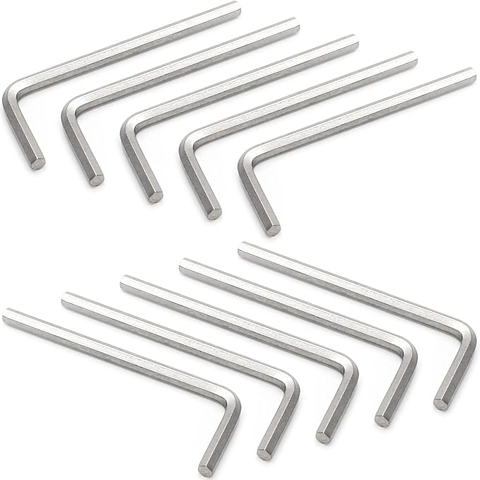Litoexpe 10 Pieces 5/32" Hex Key Wrench, L Shape Allen Wrench, Chrome Vanadium Steel
