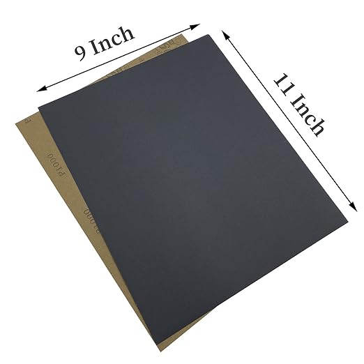 1000 Grit Wet Dry Sandpaper, 9 x 11 Inch Sanding Sheets, 15PCS Premium Silicon Carbide Sand Paper for Wood Metal Ceramic or Auto Polishing and Scratches Removing