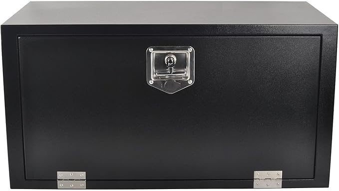 36 Inch Steel Tool Box with T-Handle Latch, Underbody Storage Truck Bed Organizer Toolbox for Trailer Pickup RV, Job Tool Chest, 36 X 18 X 18 Inch, Black
