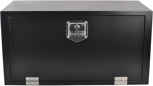 36 Inch Steel Tool Box with T-Handle Latch, Underbody Storage Truck Bed Organizer Toolbox for Trailer Pickup RV, Job Tool Chest, 36 X 18 X 18 Inch, Black