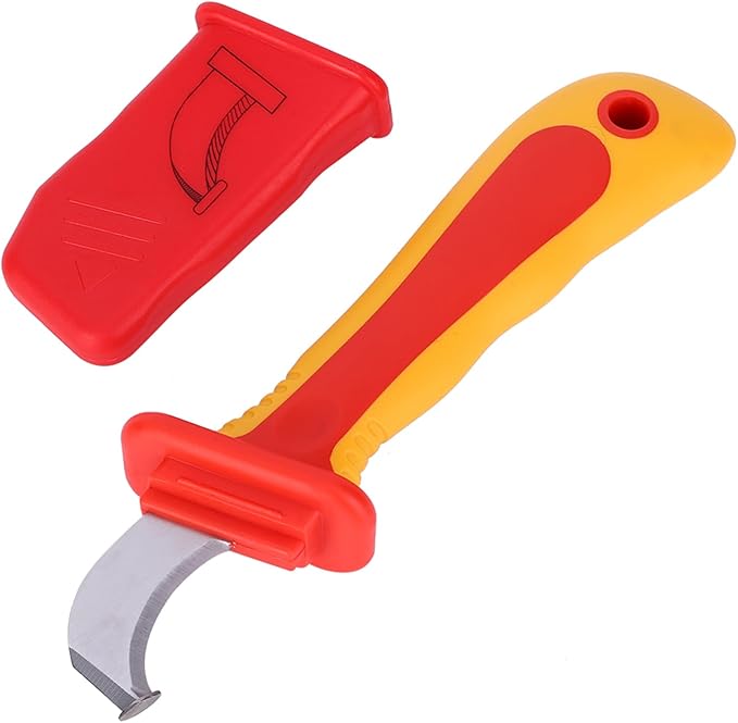 Cable Stripper, Electrician Knife, Insulation Knife for Cutting Insulation 1000V, 8.3IN Antislip Wire Skinning Knife, Cable Knife, Electrical Knife Antimagnetic IEC60900