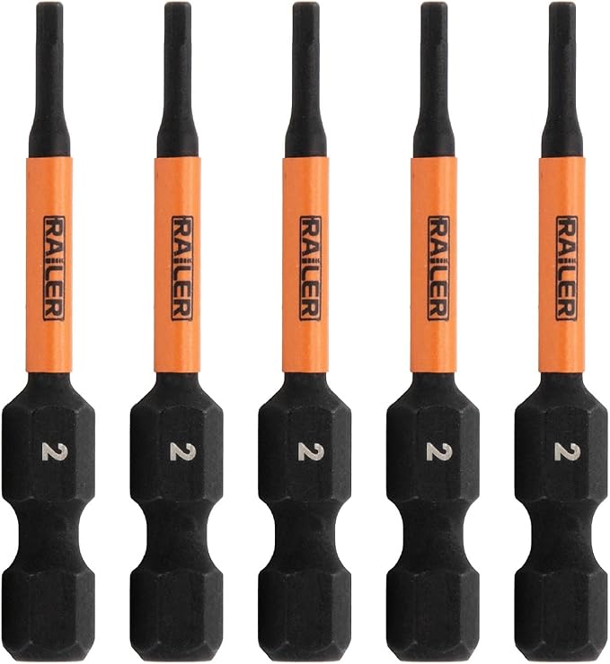 Railer Hex 2mm Impact Driver Bit - 5 Pack, S2 Steel, 2 Inch, Hex Bits