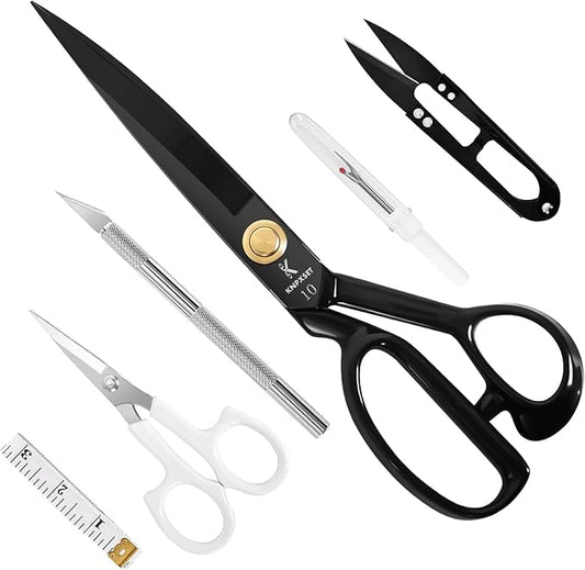 Premium Tailor Scissors Heavy Duty - 10 inch Stainless Steel Sewing Scissors, Fabric Shears for Leather, Home, Office, Artists, Dressmakers