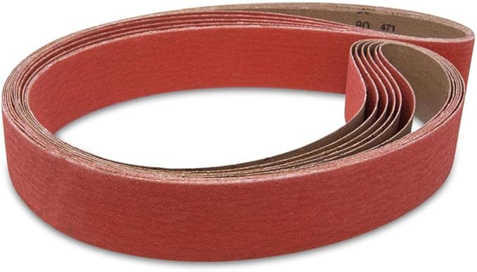 Red Label Abrasives 2 X 72 Inch 80 Grit EdgeCore Ceramic Grinding Sanding Belts, 6 Pack