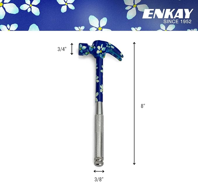 ENKAY - 6 in 1 Floral Hammer and Screwdriver, Multifunction Claw Hammer Tool with Flower Print (Pattern 4)