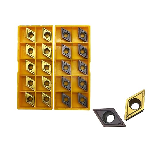 GBJ 20pcs DCMT11T304 DCMT32.51 Indexable Carbide Turning Inserts Multilayer Coated CNC Lathe Inserts for SDJCR Lathe Turning Tool Holder Replacement Insert (20pcs DCMT32.51)