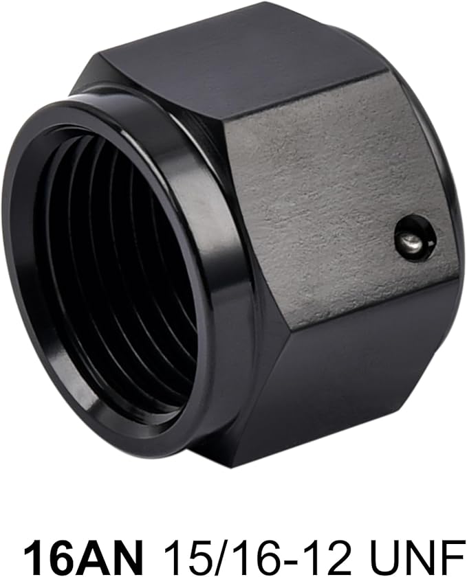 EVIL ENERGY 16AN Flare Cap Block off Fitting Plug Black 2PCS