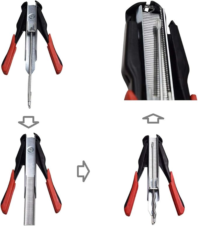 Hog Ring Pliers Kit Gun, Manual D-Type HR22 Staple Gun &1600 pcs Galvanized Clips Hog Rings, Professional Upholstery Installation Kit, Fastener Gun, Nailer Pliers for Feed Fence Birdcage