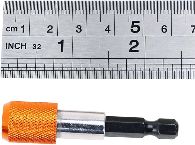 AUTOTOOLHOME 2 Pieces Quick Change Bit Holder Magnetic 1/4" Hex Shank Drill Bit Extension for Screwdriver Bits Nuts Drills Socket Driver Adapter
