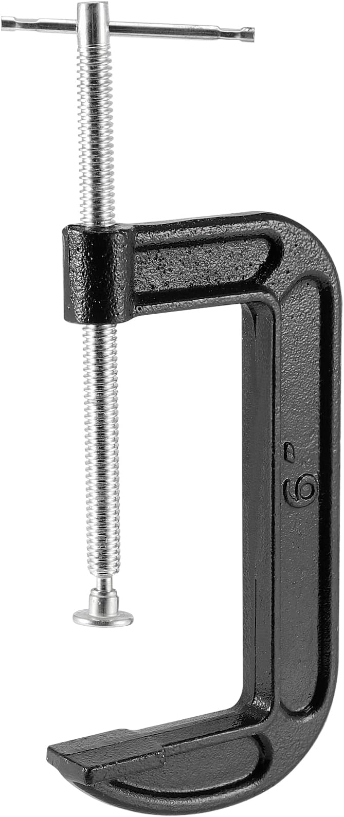 JAPCHET 4 Packs 6 Inches Black C Clamp, Malleable Iron C-clamp, Heavy-Duty C-Clamp for Metalworking, Woodworking, 6-Inch Max Jaw Opening, 2-3/4 Inch Throat Depth